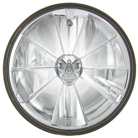 Newalthlete 7 in. Pie Cut Headlamp with H4 Bulb, Skull Bulb Cover NE2135065